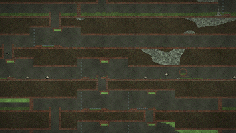 A flooded sewer tunnel under the street